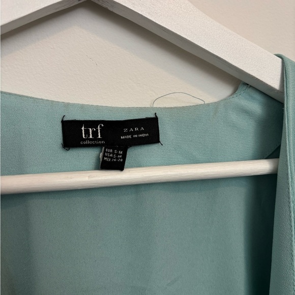 Zara Light Green Embroidered Fringe Kimono - Picture 9 of 14